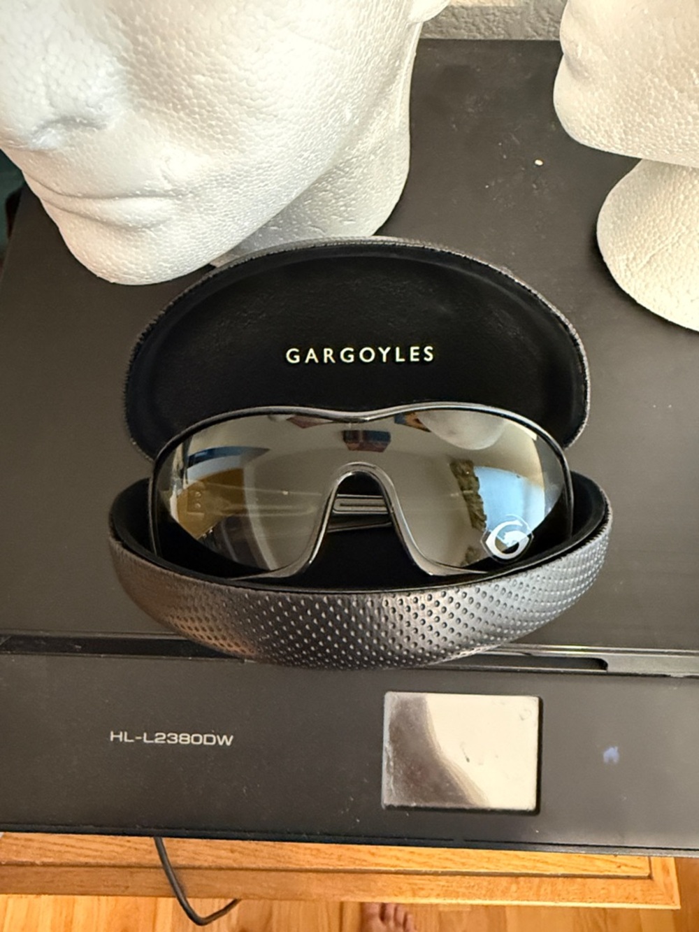 Gargoyles CONTACT Black Shield Sunglasses with dark non polar  Lenses